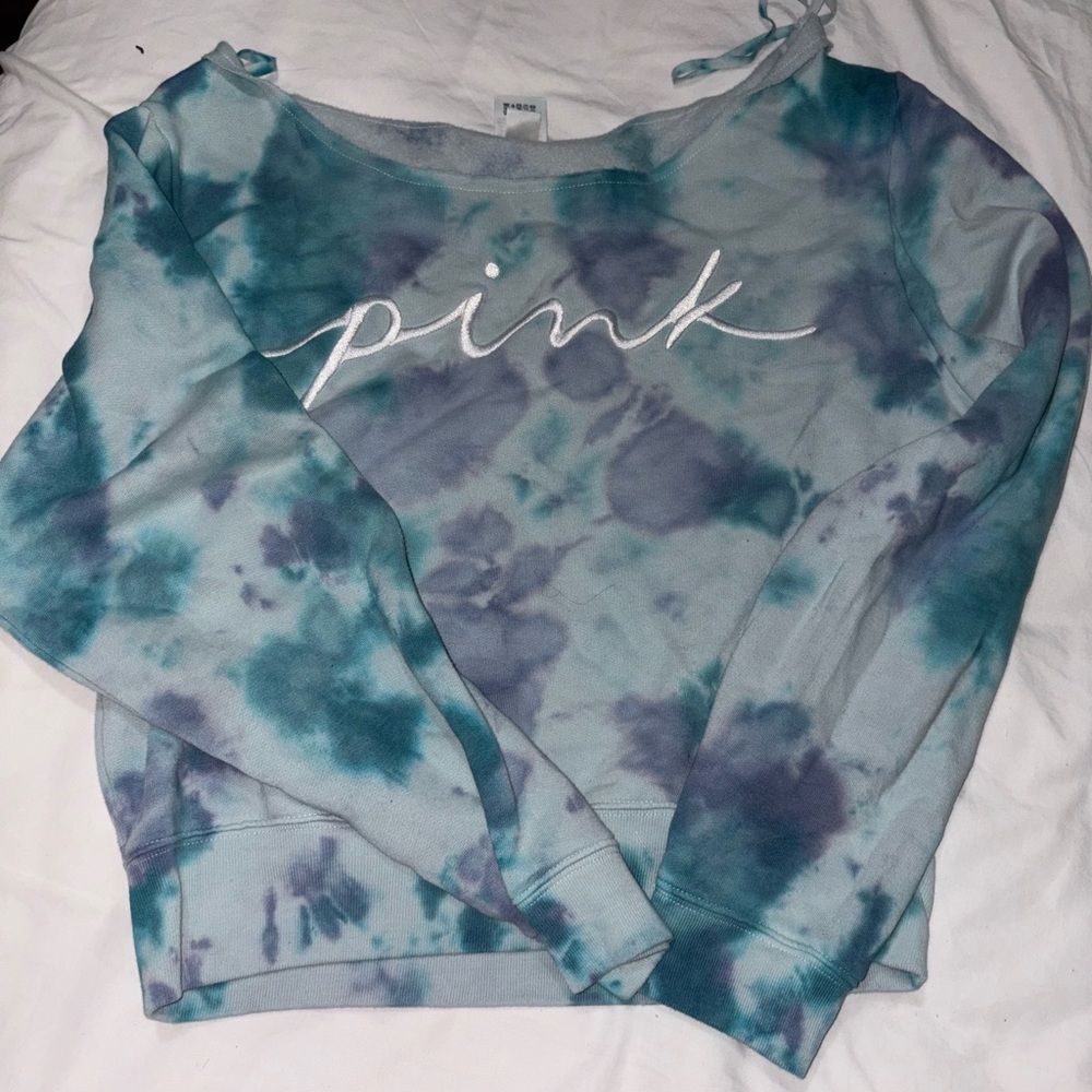 PINK Victoria's Secret Green and Blue Relaxed Hoodie